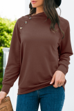 Casual Solid Patchwork Buckle Hooded Collar Tops