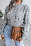 Casual Solid Patchwork O Neck Tops