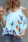 Fashion Casual Print Patchwork O Neck Tops