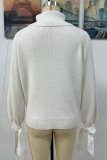 Casual Solid Frenulum O Neck Sweaters
