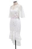 Casual Solid Lace O Neck Trumpet Mermaid Dresses