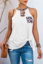 Fashion Casual Print Patchwork Halter Tops