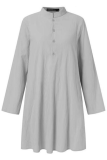 Casual Solid Patchwork V Neck Straight Dresses