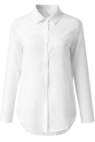 Casual Solid Patchwork Turndown Collar Tops