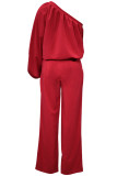 Casual Solid Solid Color Oblique Collar Long Sleeve Two Pieces