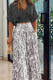 Fashion Print Patchwork V Neck Short Sleeve Two Pieces