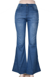 Casual Solid Basic Boot Cut High Waist Wide Leg Bottoms