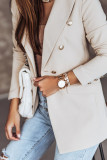 Work Daily Solid Patchwork Turn-back Collar Outerwear