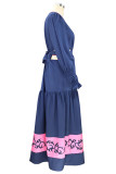 Elegant Print Solid Color A Line Dresses