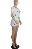 Casual Street The stars Pocket Frenulum O Neck Rompers