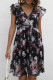 Fashion Street Print Patchwork V Neck A Line Dresses
