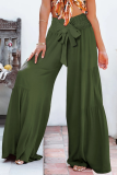 Casual Solid Patchwork Loose Mid Waist Speaker Solid Color Bottoms