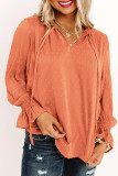 Fashion Sweet Solid Patchwork V Neck Tops