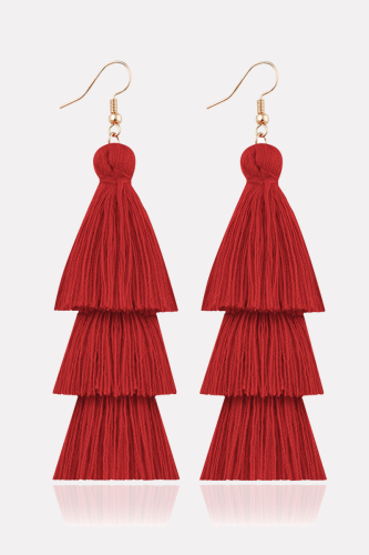Fashion Gradual Change Solid Tassel Patchwork Earrings