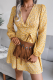 Casual Floral Patchwork Frenulum V Neck A Line Dresses