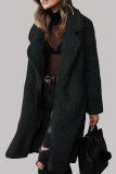 Fashion Street Solid Draw String Turndown Collar Outerwear