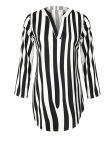 Casual Print Patchwork V Neck Straight Dresses