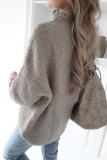 Casual Solid Patchwork Basic Half A Turtleneck Tops Sweater