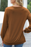 Casual Solid Hollowed Out Patchwork O Neck Tops