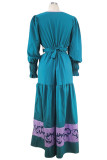 Elegant Print Solid Color A Line Dresses