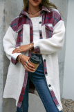 Casual Plaid Patchwork Turndown Collar Outerwear