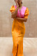 Spring And Summer Elegant Contrast Color Slim Slimming Maxi Dress