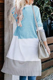 Casual Solid Patchwork Cardigan Collar Tops
