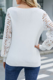 Casual Solid Hollowed Out Patchwork V Neck Sweaters