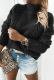 Casual Solid Patchwork Turtleneck Tops