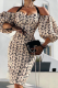 Sexy Print Patchwork Halter Pencil Skirt Dresses