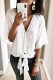 Casual Solid Patchwork V Neck Tops