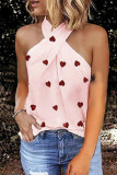 Fashion Street Print Patchwork Halter Tops
