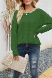 Casual Solid Hollowed Out Patchwork O Neck Tops