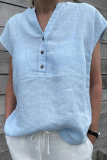 Fashion Solid Patchwork V Neck T-Shirts