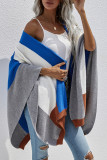 Plus Size Fashion Color Block Patchwork O Neck Outerwear