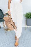 Casual Solid Patchwork Pocket Loose Mid Waist Harlan Solid Color Bottoms