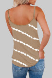 Fashion Casual Striped Print Patchwork V Neck Tops