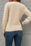 Casual Solid Hollowed Out Patchwork O Neck Tops