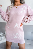Casual The stars Draw String Contrast Off the Shoulder Pencil Skirt Dresses Sweater
