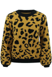 Fashion Casual Leopard O Neck Tops