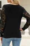 Casual Solid Hollowed Out Patchwork V Neck Sweaters