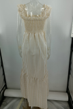 Fashion Plaid Patchwork Square Collar Cake Skirt Dresses