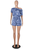 Casual Street The stars Pocket Frenulum O Neck Rompers