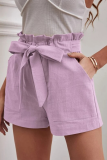 Casual Solid Patchwork Straight Mid Waist Straight Solid Color Bottoms
