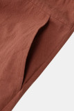 Casual Solid Buttons Capris Loose Jumpsuits
