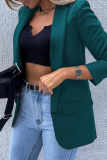 Fashion Solid Patchwork Turndown Collar Outerwear