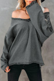 Fashion Street Solid Patchwork V Neck T-Shirts