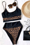 Fashion Simplicity Print Patchwork Swimwears