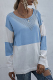 Fashion Casual Solid Patchwork O Neck Tops
