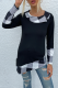 Casual Plaid Patchwork Asymmetrical Turndown Collar Tops
